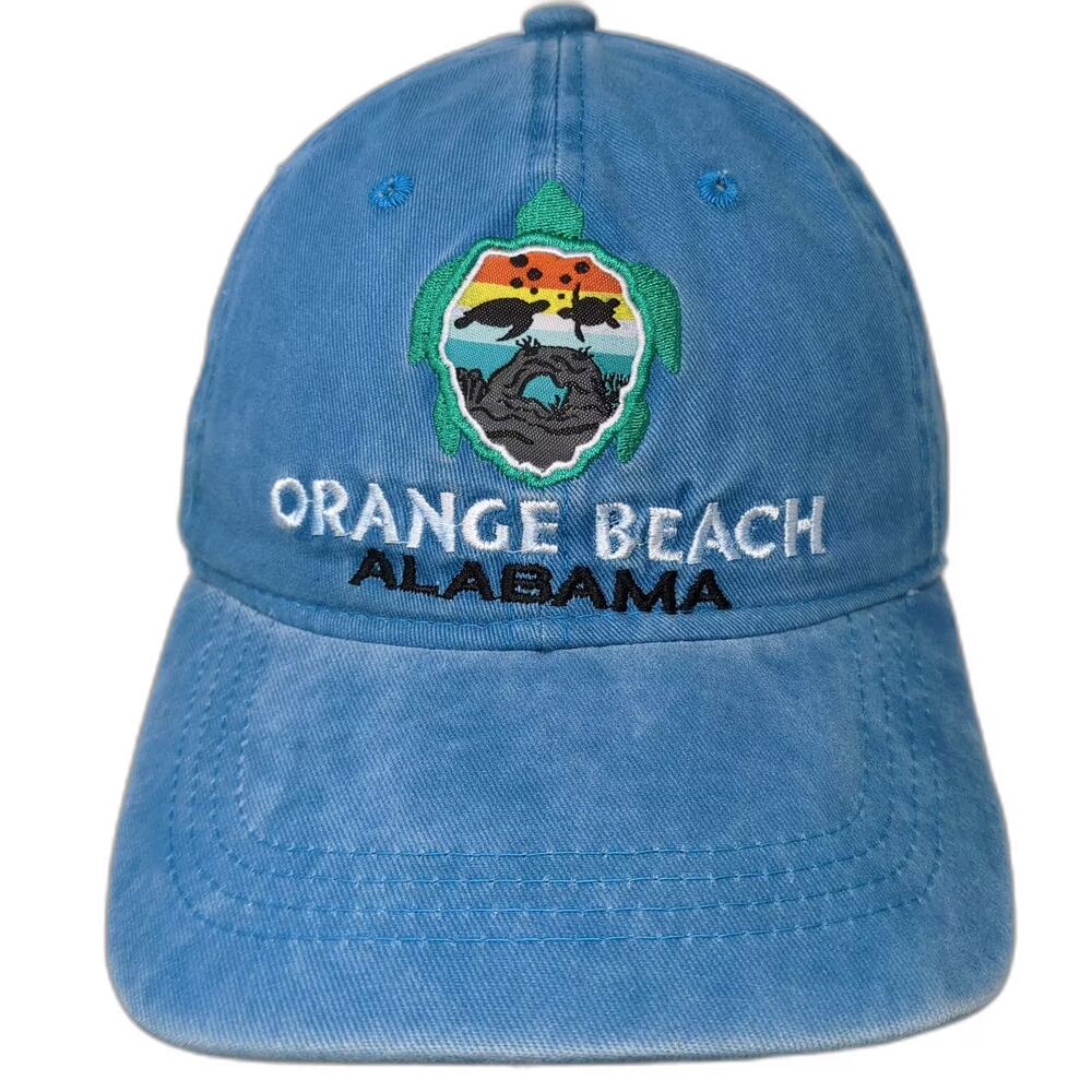 Alvin's Island Orange Beach Alabama Blue Baseball Cap OS Hat Strapback Turtle
